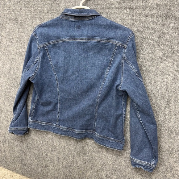 Women's Lee Jean Jacket Size XL trucker Denim button up long sleeve - Picture 6 of 9